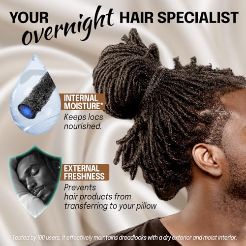 Large Satin Bonnet for Men - Adjustable Loc Cap for Dreadlocks & Curly Hair
