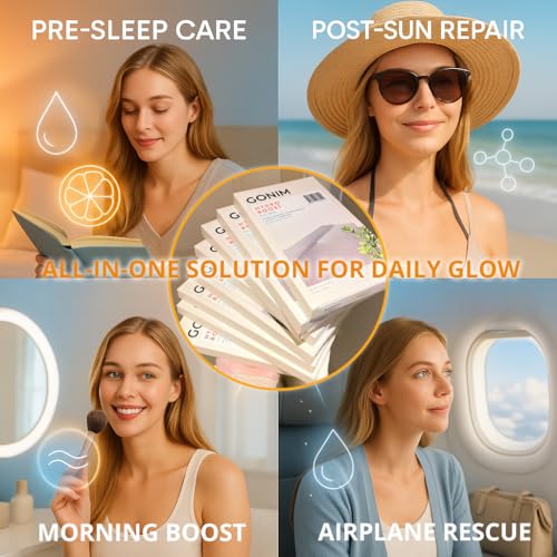 GONIM Hydrating Korean Face Mask Sheet with Hyaluronic Acid - Pack of 5