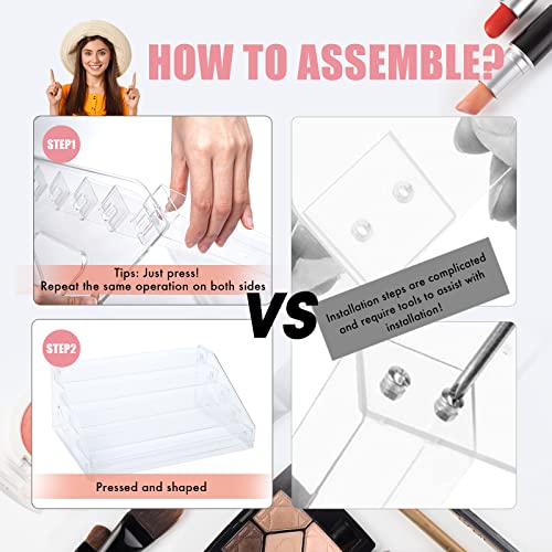 5-Tier Acrylic Nail Polish & Sunglasses Organizer - Tool-Free Display Shelf