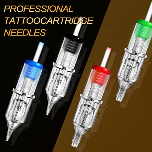 Yuelong 40pcs Mixed Round Liner Shader Magnum Tattoo Cartridge Needles - Standard Size Variants RL RS RM