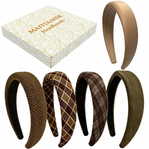 5-Piece Wide Knit Headband Set for Women - Soft & Non-Slip Hair Accessories
