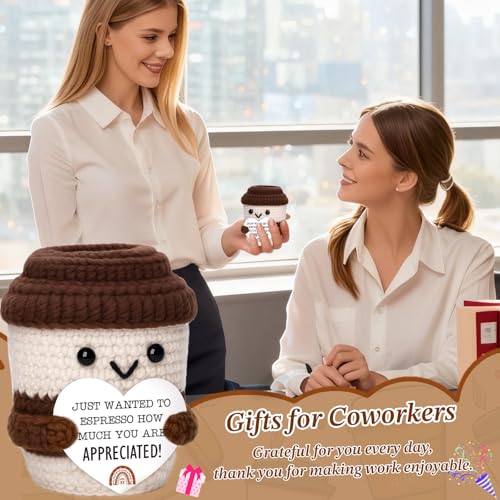 Handmade Crochet Coffee Cup - Appreciation Gift for Teachers & Coworkers