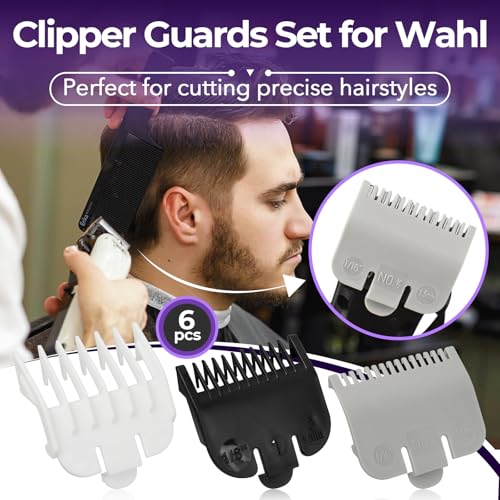 Wahl Clipper Guard Set - 6 Premium Nylon Guards for Hair Cutting