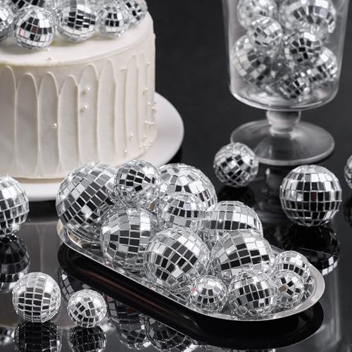 JOERSH Disco Ball Cake Decorations - 30 Pcs in 4 Sizes