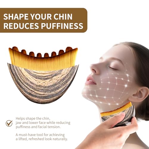 LEPIAOPIAO 2 PCS Lymphatic Contour Face Brush for Facial Massage & Depuffing