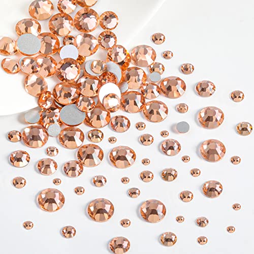 Champagne Flatback Rhinestones for Makeup - 2500pcs Light Peach