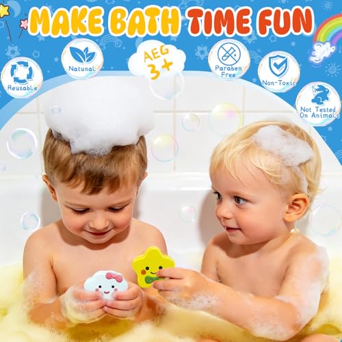 Suyfeifan Kids Bath Bombs Set - 6 Natural Sky Shapes with Fun Scents