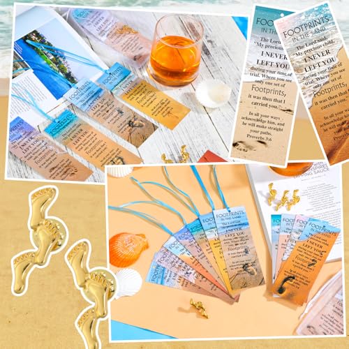 Footprints in the Sand Bookmark Set - 24 Religious Gifts with Pins