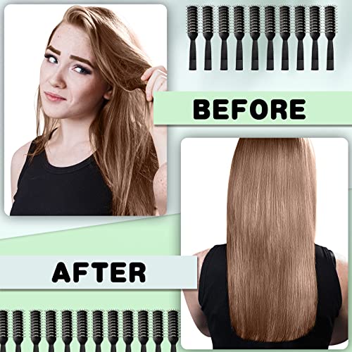 Honeydak Black 24Pcs Vent Hair Brushes with Ball Tips for Wet/Dry Hair - Bulk Pack, Portable 7.9in