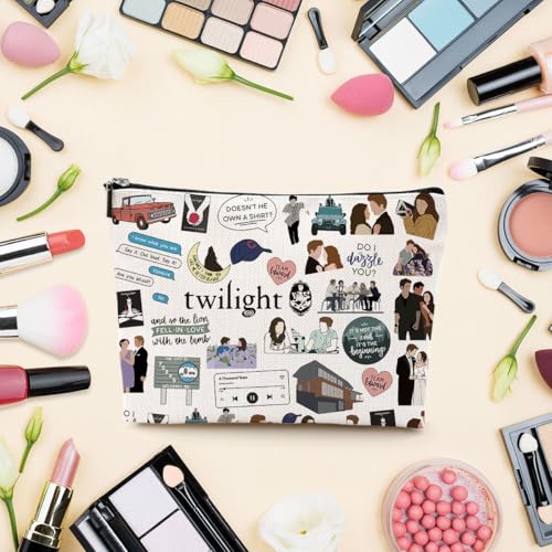 Twilight Movie Inspired Cosmetic Bag - Small Makeup Organizer with Zipper for Fans & Gifts
