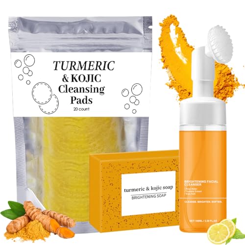 Turmeric Cleansing Set: Facial Wash, Soap & Exfoliating Pads