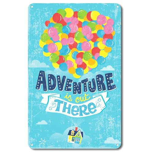 Adventure is Out There Rustic Farmhouse Sign - 12x8 Inches