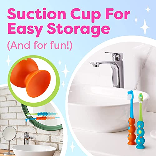 Trueocity Kids Toothbrush Set - Soft Bristles & Suction Cup - 2 Pack