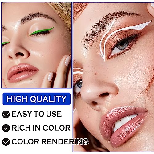 ZHISHUDL 3PCS Colorful Metallic Eyeliner Pencil Set - Waterproof & Long-lasting, Set B