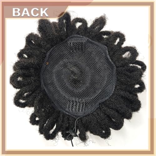 Liliyab 10-Inch Faux Locs Petal Bun Ponytail - Synthetic Dreadlock Hair Piece