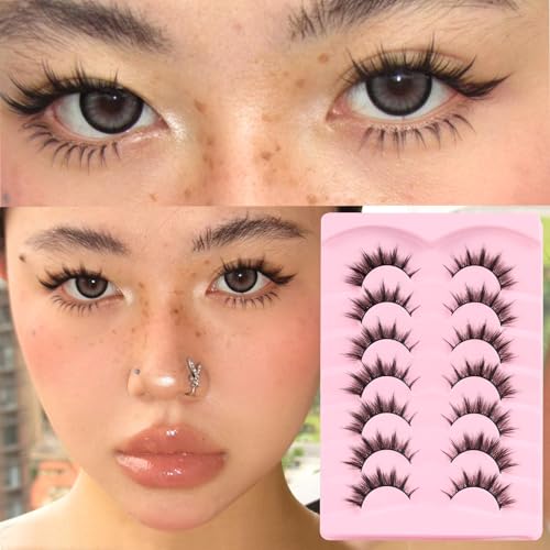 Veleasha Sunny Cat Eye Manga False Eyelashes - Anime Spiky Lashes, Natural Length 7-15mm