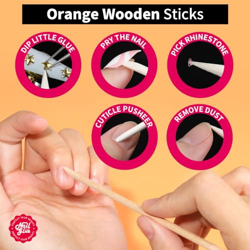 Teenitor Pink Nail Glue - 10 Pack Brush-On Adhesive for Press-On Nails