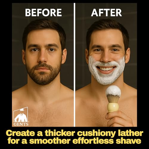 GENTS Heavy Duty Ceramic Shaving Set ? Classic Grooming and Beard Shaving Kit for Men, Ceramic Shave Mug, 3 oz Natural Shaving Soap and Shaving Brush