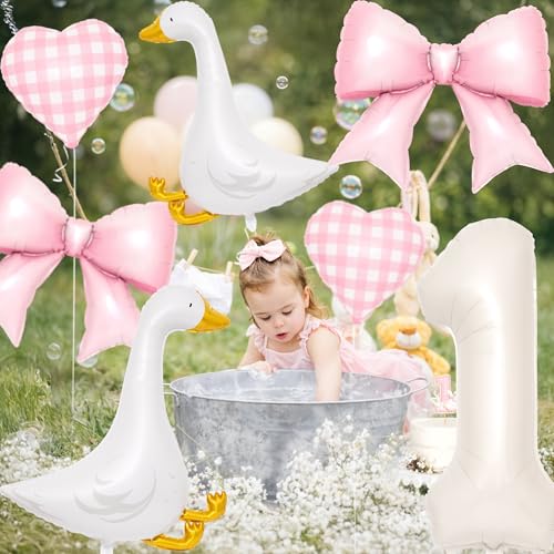 Silly Goose 1st Birthday Foil Balloon Set - 7 Pcs with Number 1