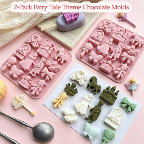 Fairy Tale Princess Silicone Mold - 12 Cavity Castle & Prince Design