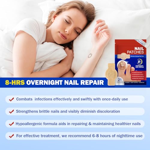 Flasture Overnight Nail Repair Patches - 21 PCS Hydrogel Toenail Treatment