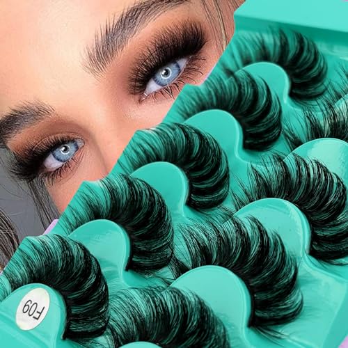 5 Pairs FOINEMYED Mink Strip Eyelashes - Volume D Curl Lashes