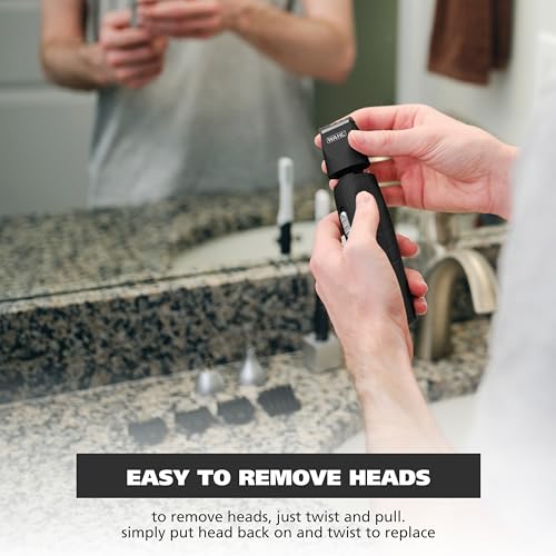 Wahl All-in-One Cordless Rechargeable Electric Ear/Nose, Detail, and Beard Trimmer for Men ? Mustache, Ear & Nose Hair, and Light Detail Grooming - Model 9685-200