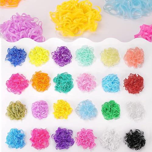Girls Hair Accessories Set with 1350 Elastic Ties & Clips