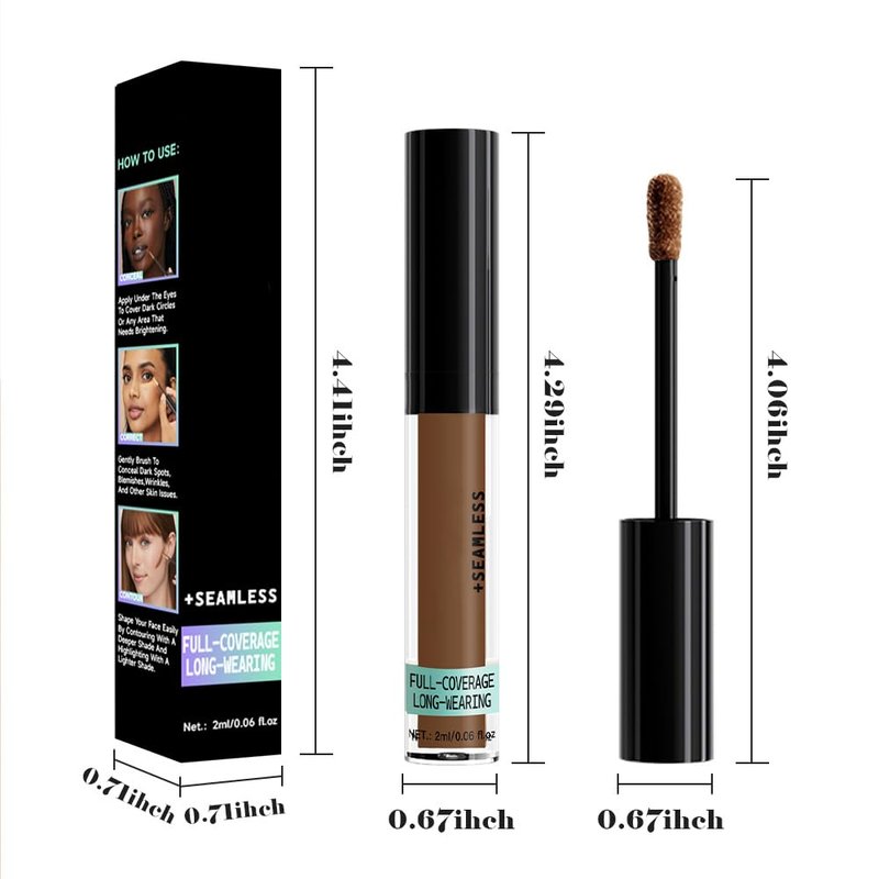 Liquid Concealer for Older Women - Full Coverage Under Eye Brightener | Lightweight, Waterproof, Vegan - 09 Cappuccino