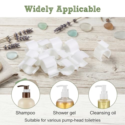 10 Pack Leakproof Cosmetic Pump Lock Clips - White Plastic