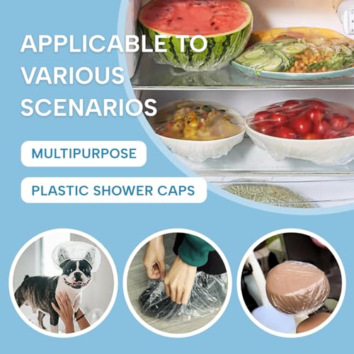 YIZIJIZI 32 Count Disposable Waterproof Shower Caps for Women - Thick Plastic, Travel & Salon Use