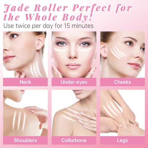 ZNÖCUETÖD Ice Face Mask & Jade Roller Set - Blue & Pink