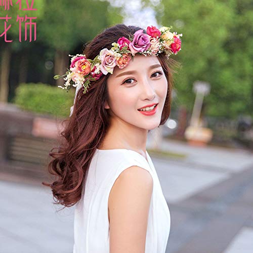 YAZILIND Adjustable Flower Headband Hair Wreath - Silk Floral Crown (1-Color)