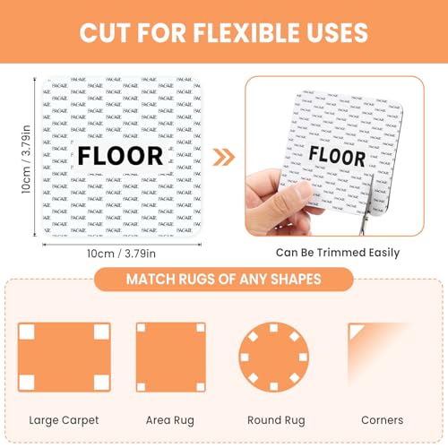 BAGAIL Non-Slip Rug Grippers, 8 Pcs Double-Sided Carpet Tape 4x4in