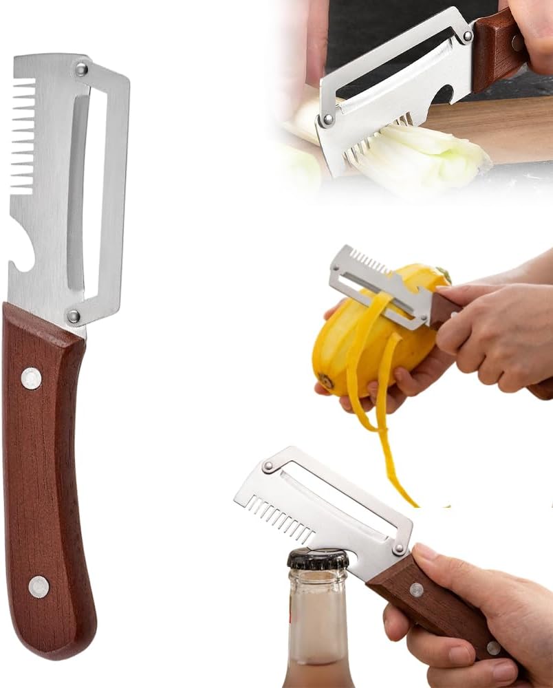 Multifunctional Vegetable Peeler - Upgraded Stainless Steel Kitchen Gadget for Easy Grip | Ideal Peeling Tool for Home Cooking