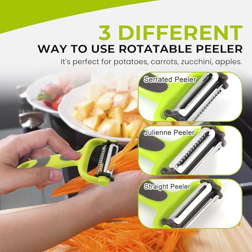 3-in-1 Stainless Steel Vegetable Peeler Set with Ergonomic Handle