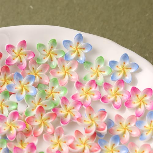 50 Pcs Flower Nail Art Charms - 3D Colorful Floral Rhinestones