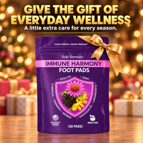 Sole Serenity Foot Pads with Vitamin C, Ginger & Zinc (Immune Harmony - 20 Pads) by Lure Essentials