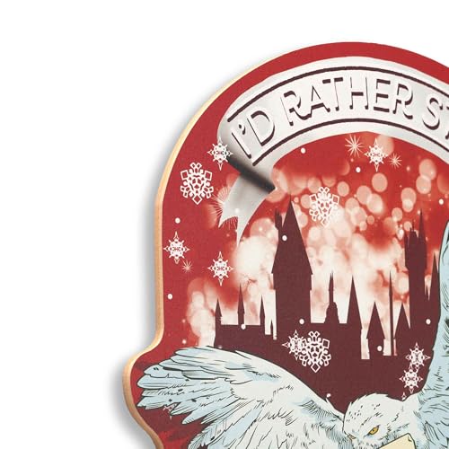 Harry Potter Hogwarts Christmas Wall Decor Sign | Festive Wood Art