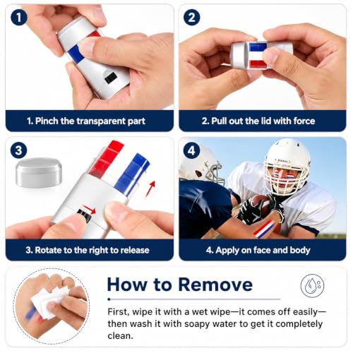 Go Ho Red White and Blue Eye Black Stick - Patriotic Face Paint