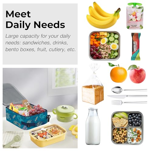 Clastyle Gamer Lunch Bag | Insulated Blue Gamepad Lunch Box for Kids