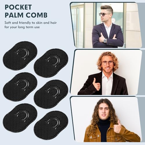 6-Pack Pocket Combs for Men - Ergonomic Scalp Massager & Beard Tool