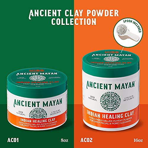 Ancient Indian Healing Clay, 8 oz - 100% Natural Deep Facial Pore Cleansing