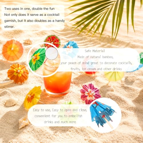 150pcs Mini Cocktail Umbrellas - Tropical Drink Picks for Parties
