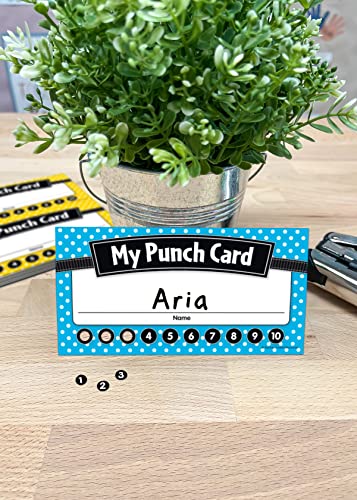 Polka Dot Punch Cards for Classroom Motivation - 60 Pack