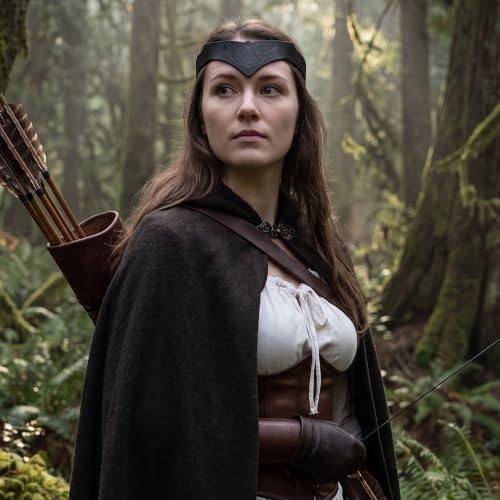 Medieval Viking Leather Headband - Adjustable Faux Leather Circlet