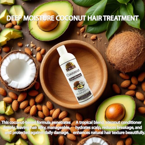 OKAY Coconut Deep Moisturizing Hair Conditioner 12oz - Hydrating Sulfate-Free for Dry & Damaged Hair