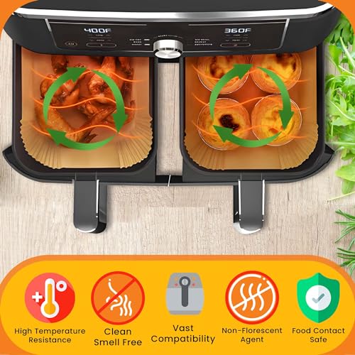 UrbanAir 9-Inch Air Fryer Paper Liners - 125pcs Non-Stick Parchment