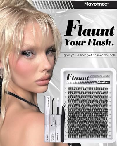 Mavphnee DIY Lash Clusters Kit - 132Pcs Wispy Eyelash Extensions Set
