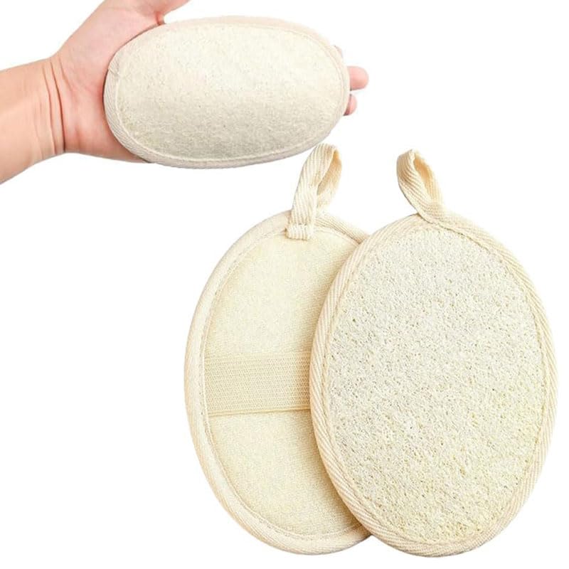 2 Pack Natural Loofah Bath Sponge with Back Scrubber